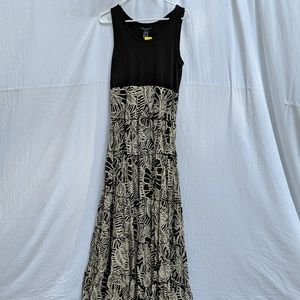 Flowy Black and Patterned Maxi